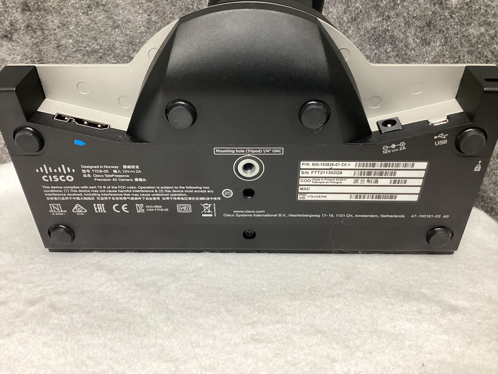 Cámara de videoconferencia CISCO Precision HD TTC8-05 1080p 60 fps para Cisco SX20/C20 - Image 4