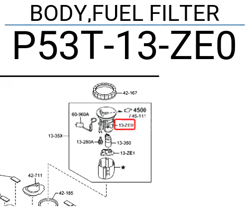 Filtro de gasolina Mazda P53T-13-ZE0 In-Tank OEM para Mazda 2 1.5 Skyactiv (2014-2021) - Image 2