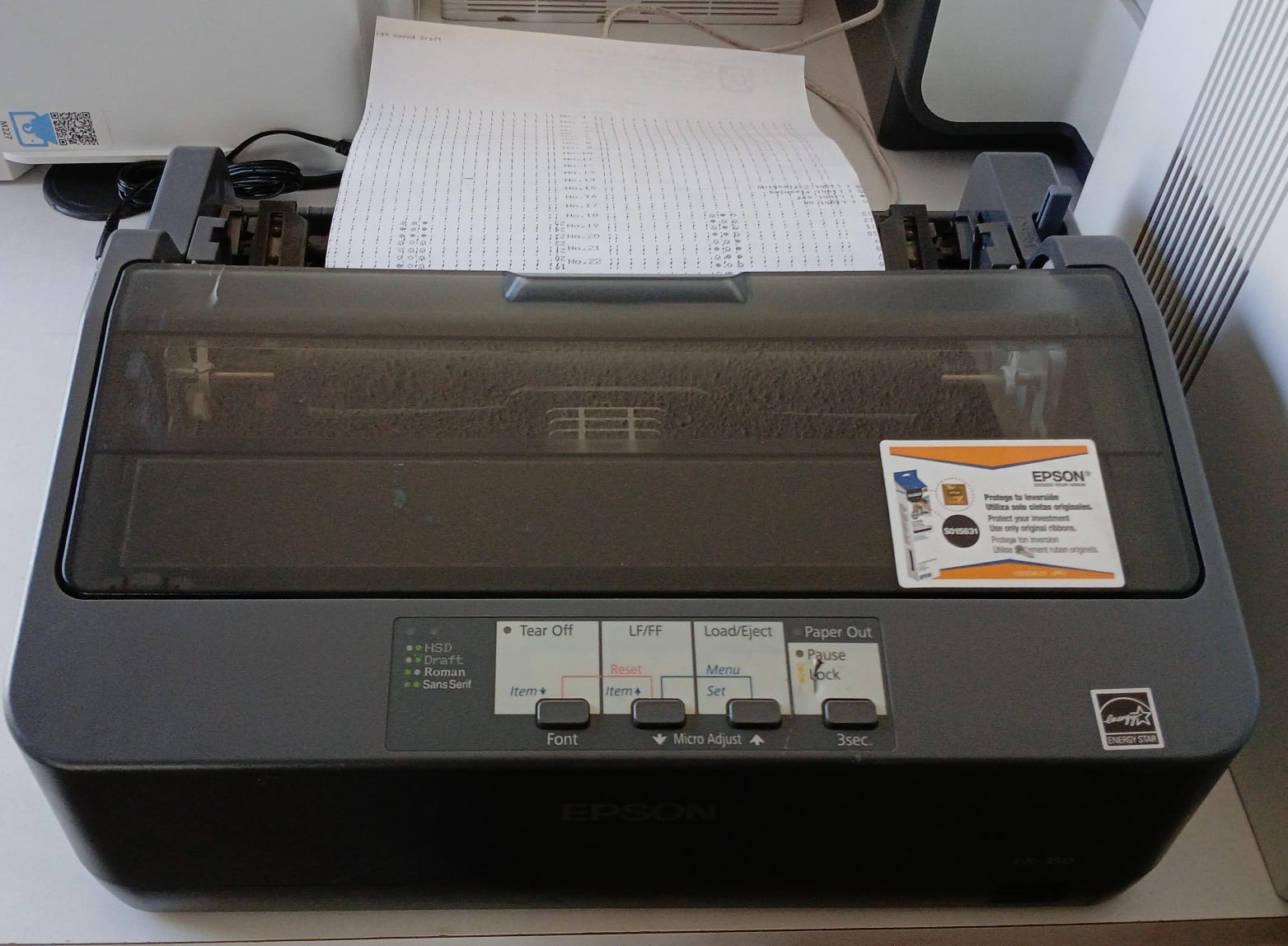 IMPRESORA EPSON LX‑350 (MATRICIAL 9 PINES) SEMINUEVA IDEAL PARA FORMAS CONTINUAS - Image 2