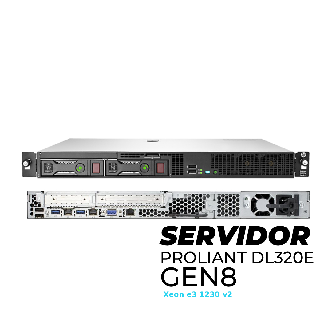 Servidor HP ProLiant DL320e Gen8 Xeon E3‑1230 v2 3.3 GHz 8 GB RAM 500 GB HDD