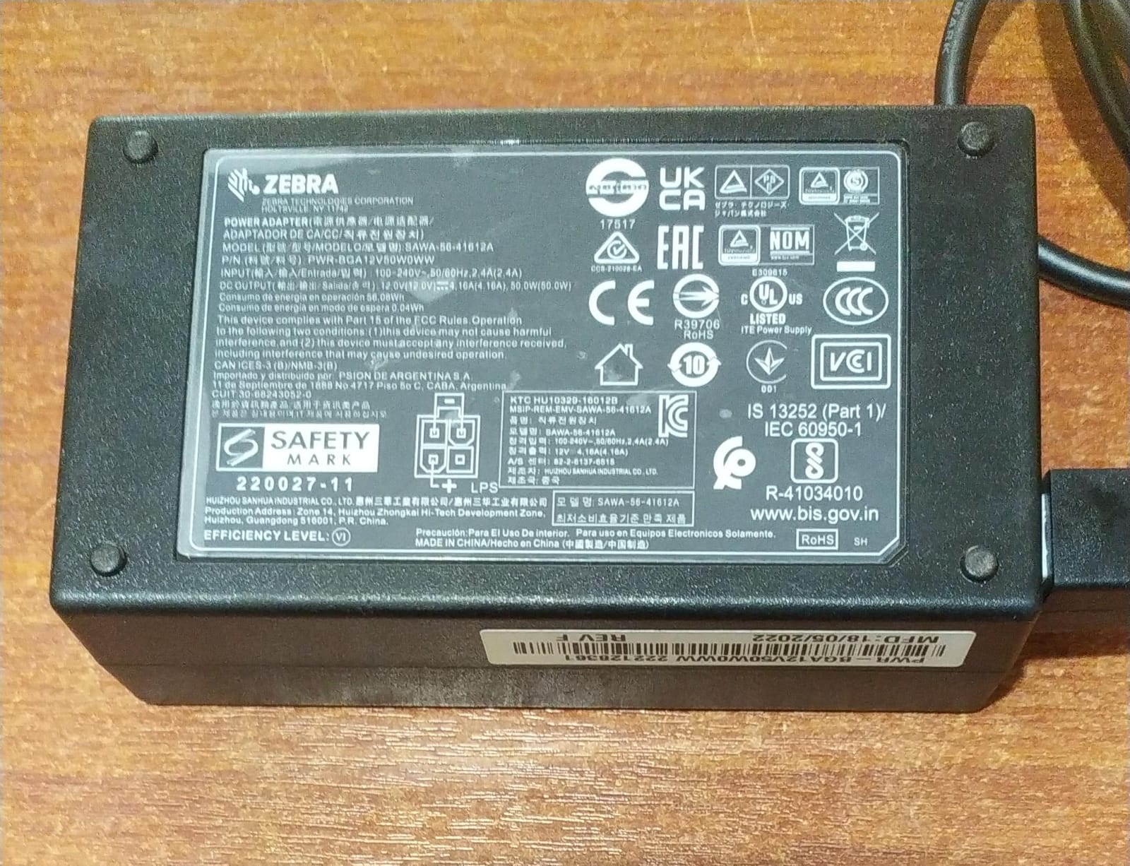 Adaptador de poder Zebra SAWA-56-41612A 50W (12V 4.16A) para Zebra GK420d, GC420d, GX420d, ZD420 - Image 3