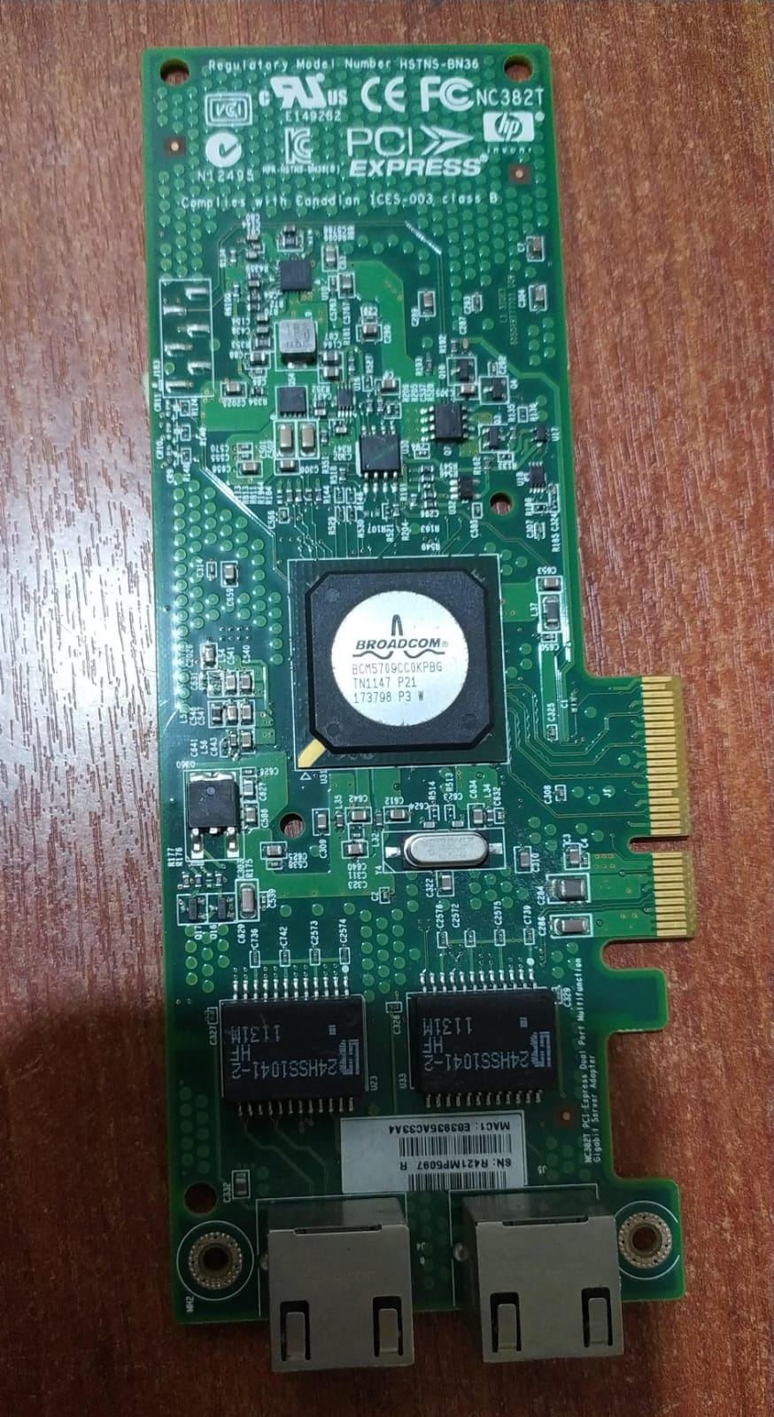 Tarjeta Red HP NC382T (458491-001) | Dual-Port Gigabit PCIe – Seminueva, Perfecto Estado