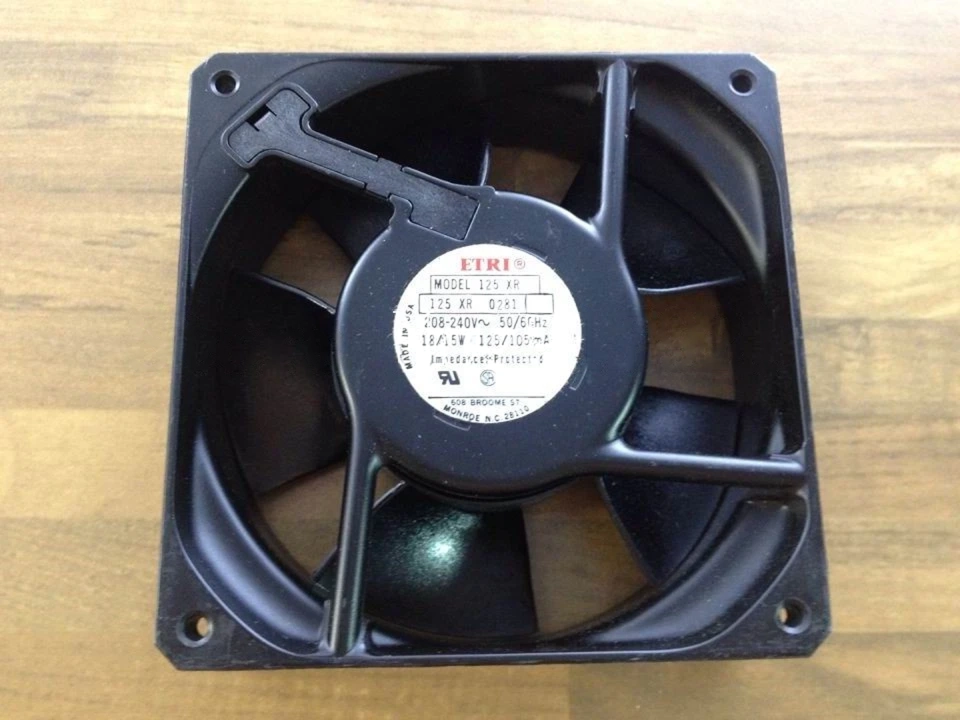 Ventilador axial ETRI 125 XR, 120×120×38 mm para sistemas de refrigeración industrial o de servidor