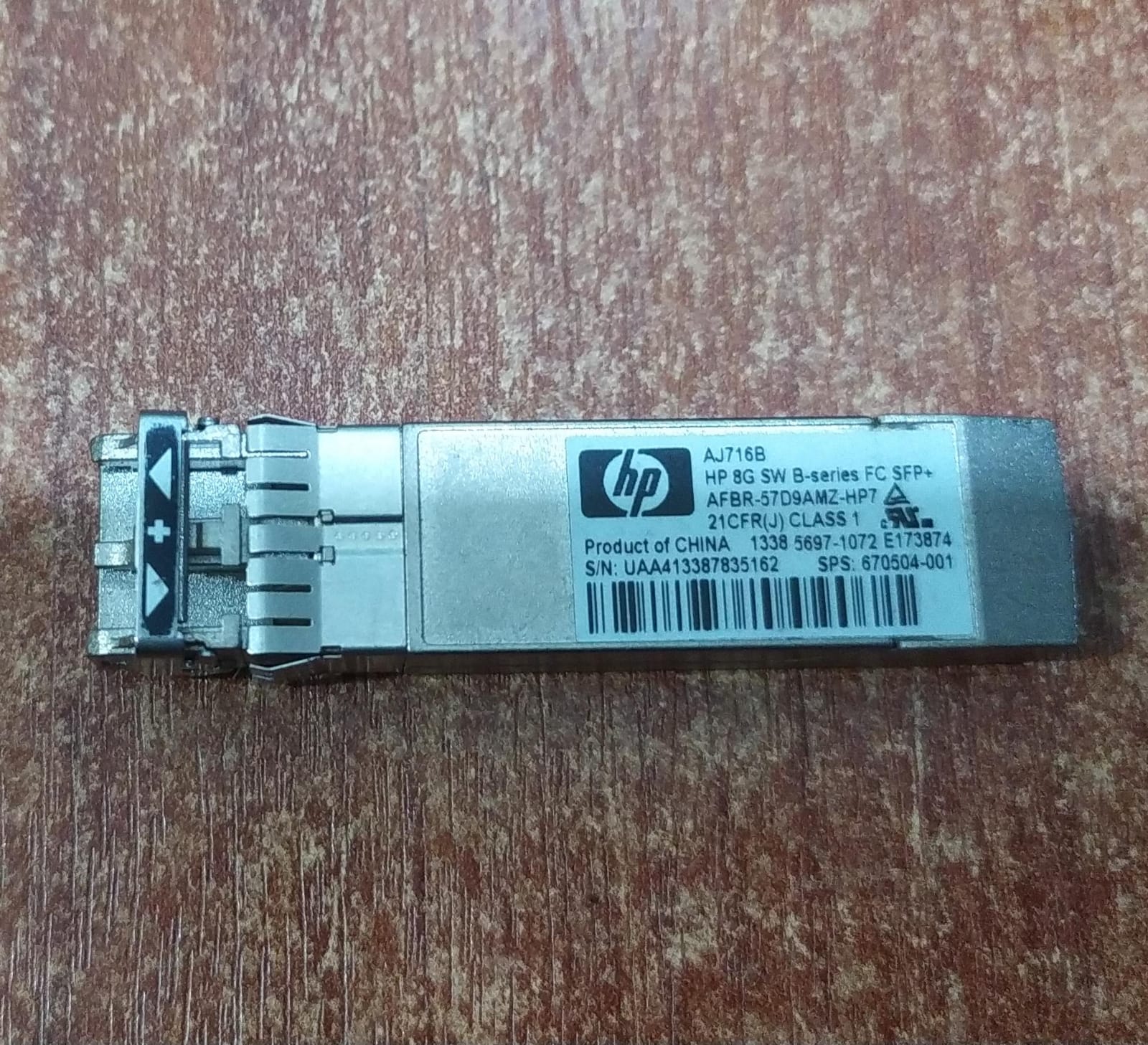 Módulo SFP+ HP AJ716B 8G SW B‑Series FC — 670504‑001 — Seminuevo - Image 4