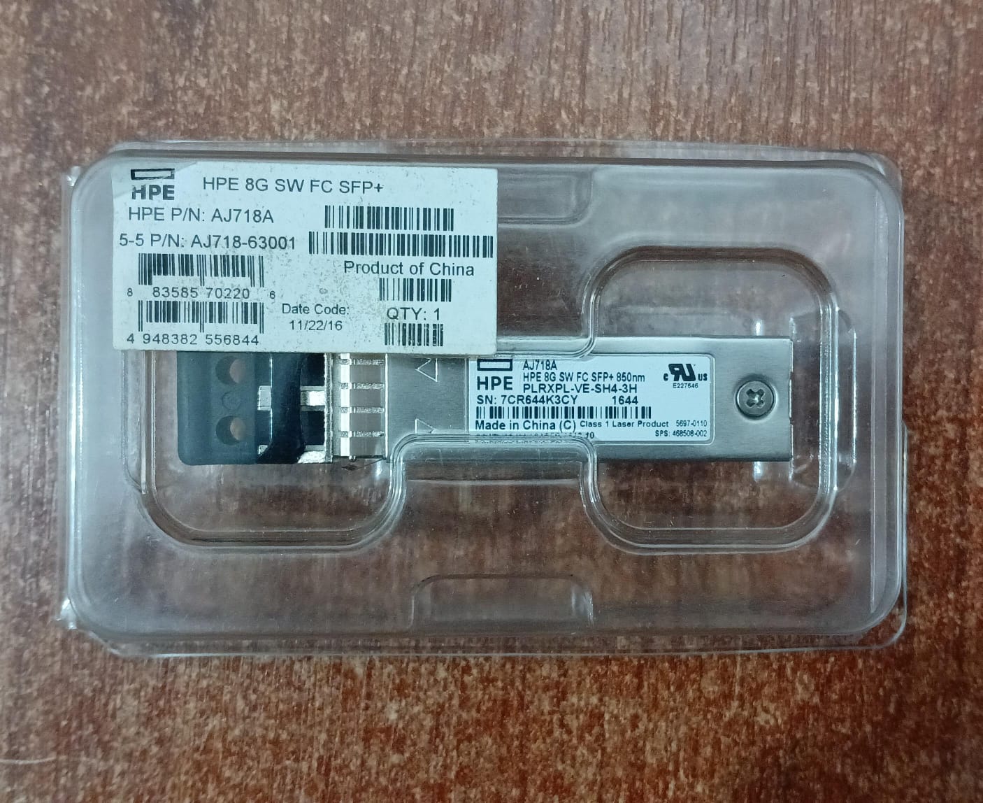 Transceptor HPE AJ718A 8G FC SFP+ (850 nm) – Seminuevo – SPS 468508‑002 - Image 2