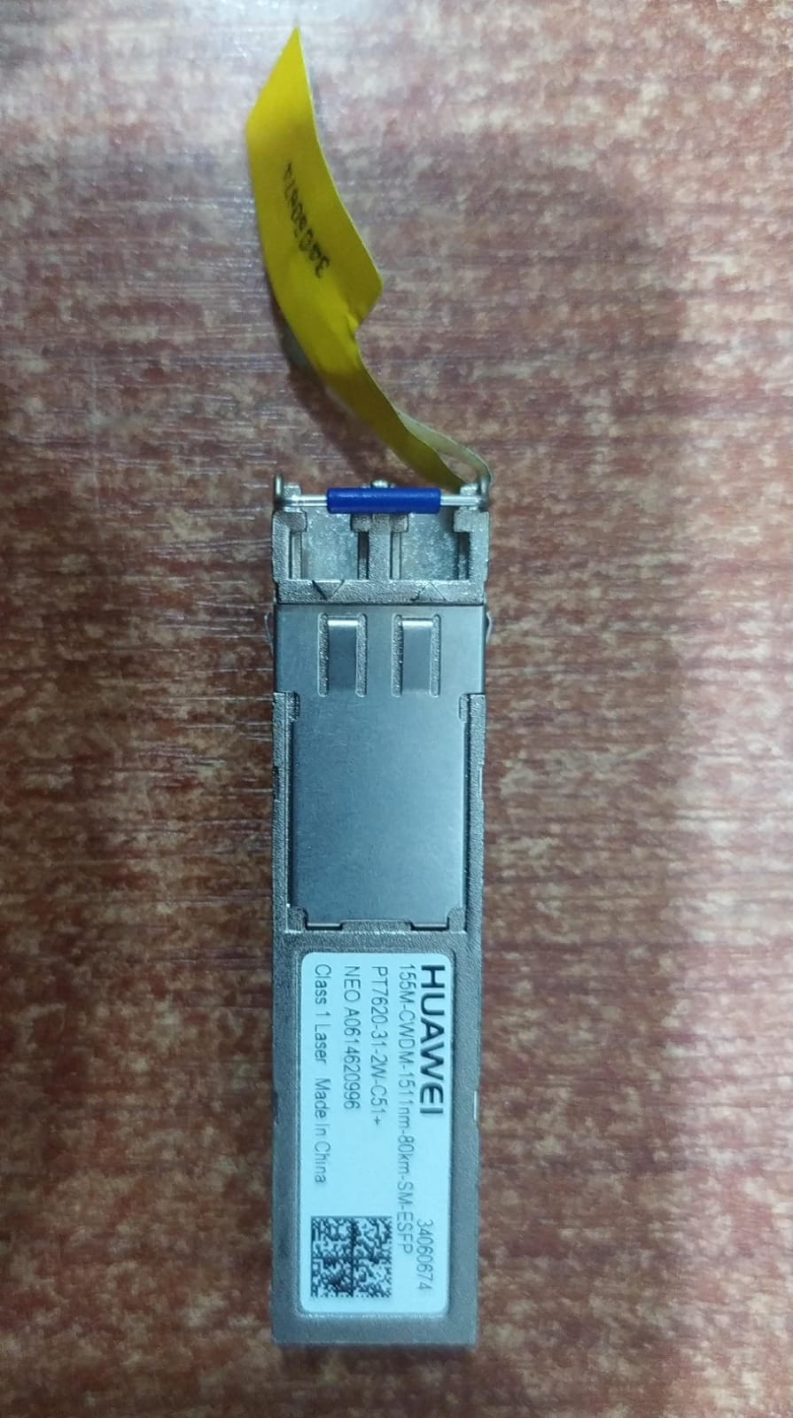 Módulo Óptico Huawei PT7620‑31‑2W‑C51+ 155M CWDM 1511 nm 80 km SM eSFP – Clase 1 Láser – Seminuevo