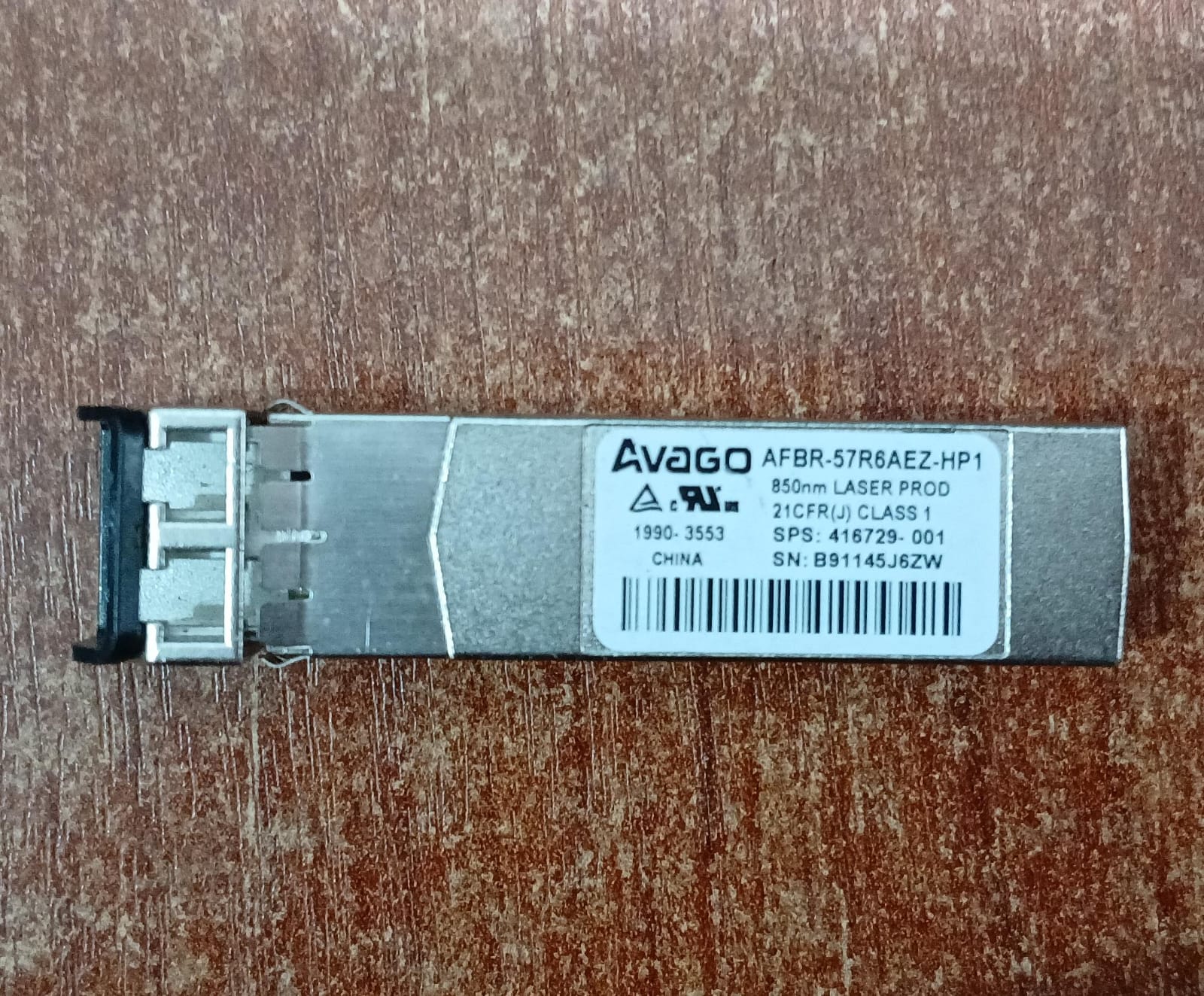 Transceptor óptico Avago AFBR‑57R6AEZ‑HP1 850 nm SFP / 4.25 Gbps / LC Duplex — HP 416729‑001 - Image 2