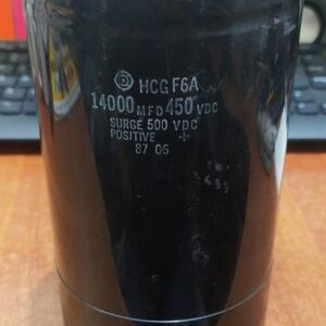 Filtro (Condensador) HCG 14 000 µF 450 VDC Surge 500 V – Usado, 17 cm alto