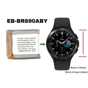 Batería Li‑ion EB‑BR890ABY seminueva sin flex para Galaxy Watch 4 / Watch 4 Classic – repuesto