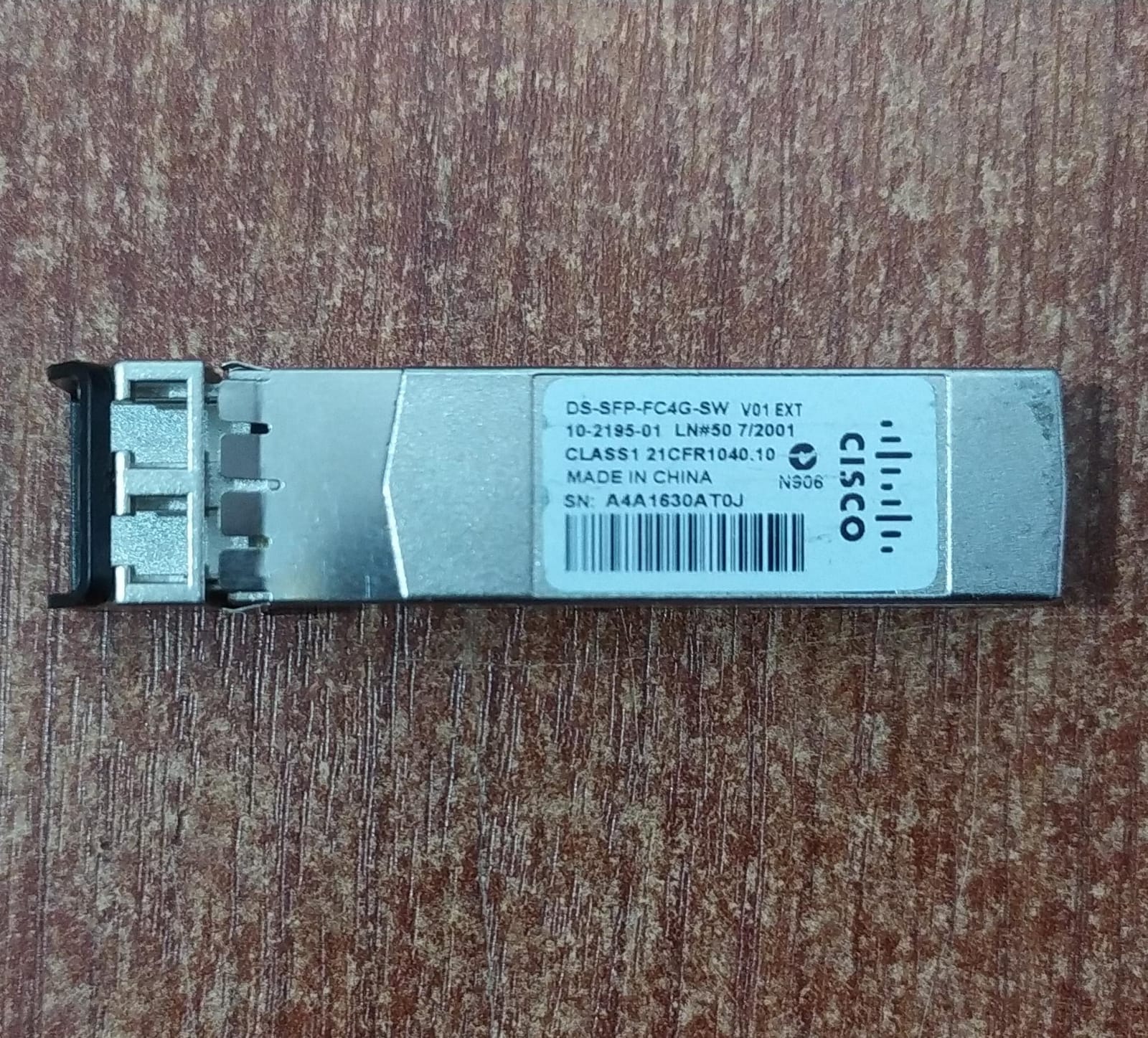 Módulo óptico Cisco DS‑SFP‑FC4G‑SW (10‑2195‑01) – 4 Gbps Fibre Channel – Seminuevo - Image 2