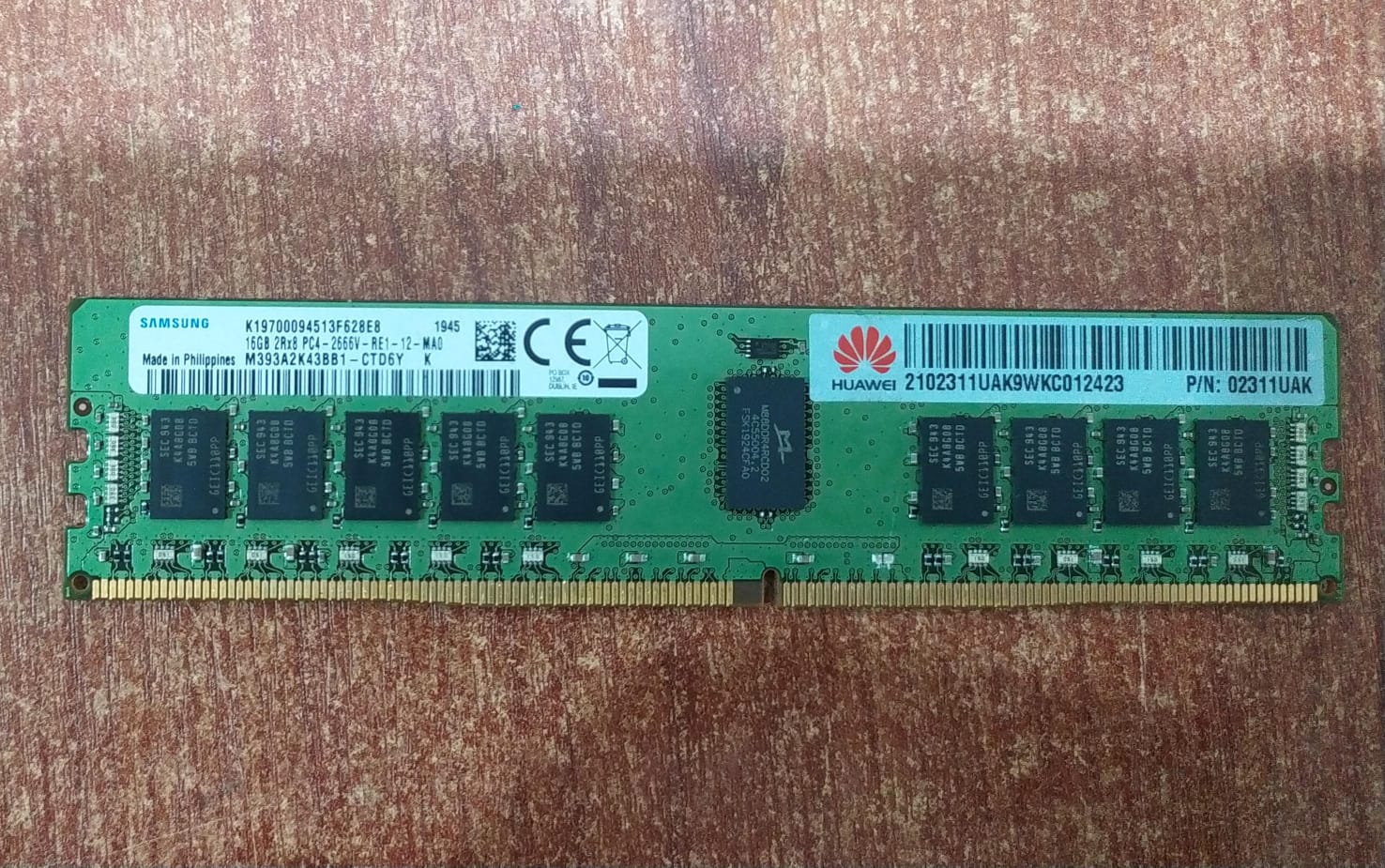 Memoria RAM Samsung 16 GB M393A2K43BB1‑CTD6Y • PC4‑2666V‑R • ECC Registered • 2Rx8 • DDR4