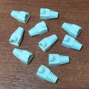 10 Bota Protector RJ‑45 Alivio Tensión – Blanco – Para cables Cat5e/Cat6