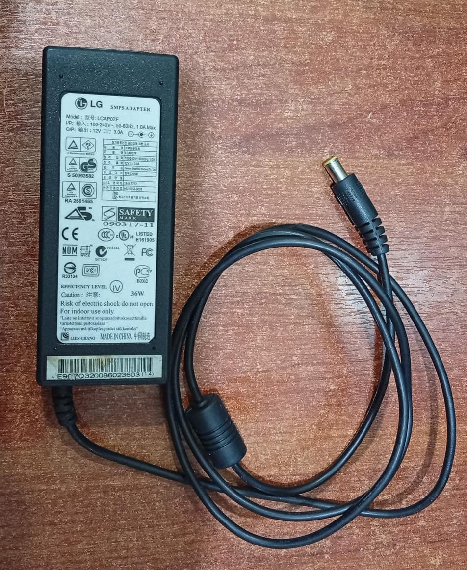 Adaptador LG LCAP07F SMPS 12V 3A – Compatible con Monitores LG - Image 2