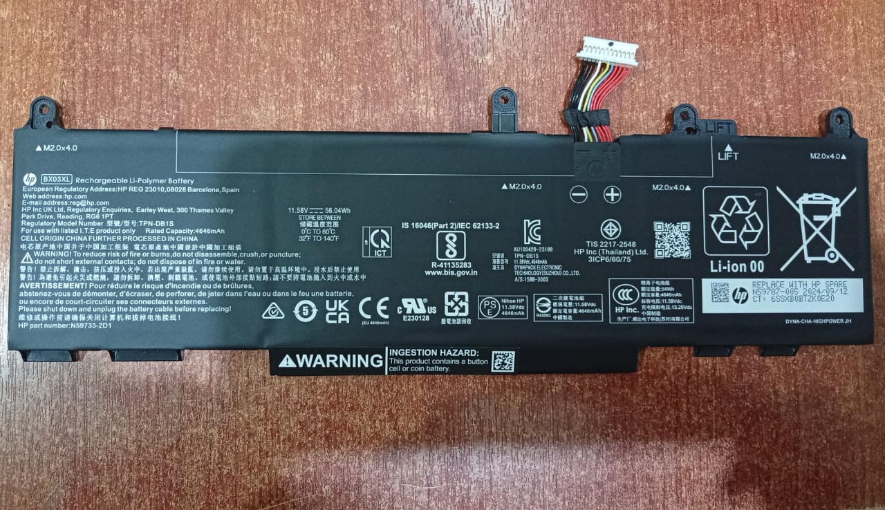 Batería HP BX03XL (56 Wh, seminueva) – repuesto para HP EliteBook / X360 / ZBook G11