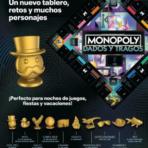 Juego de Mesa Monopoly Dados y Tragos HASBRO – Edición Adultos