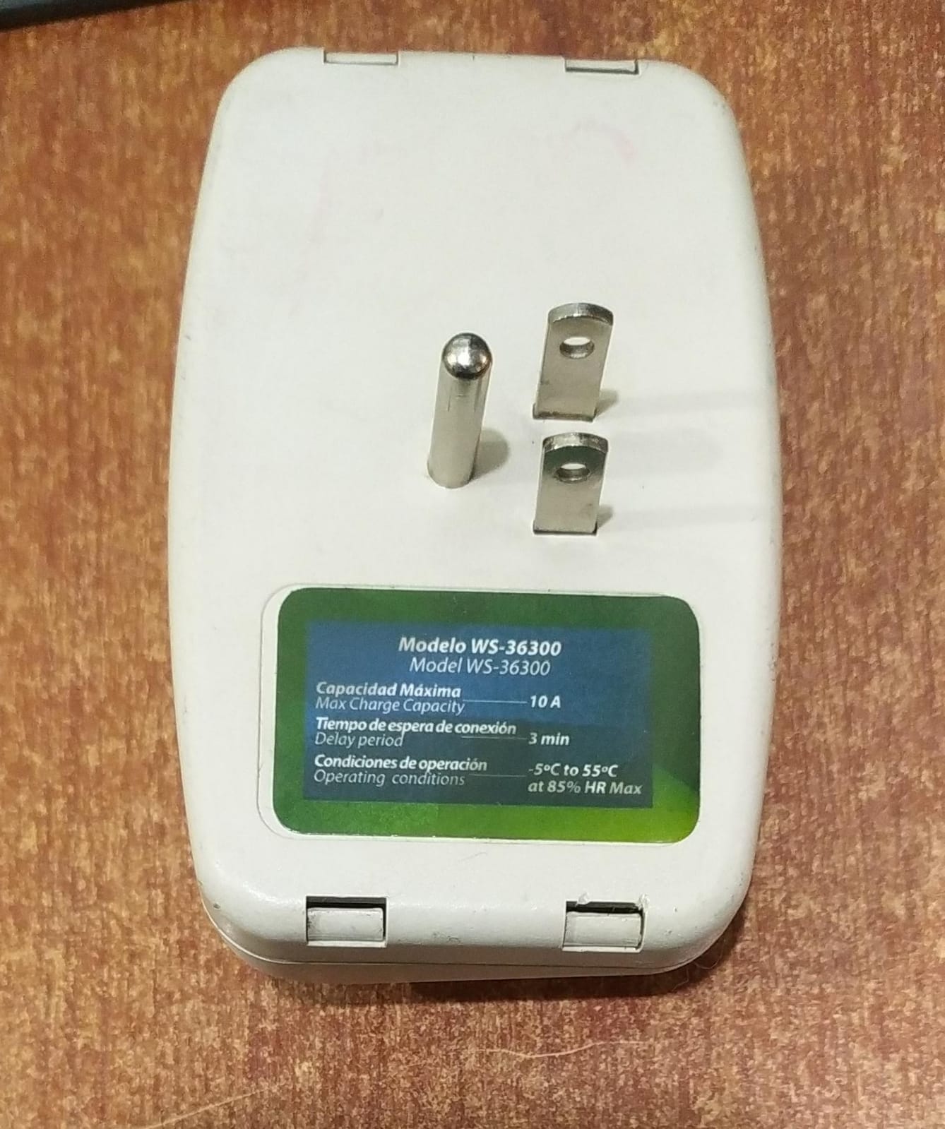 Protector de voltaje / supresor WS‑36300 10 A con retardo 3 min (usado) - Image 2