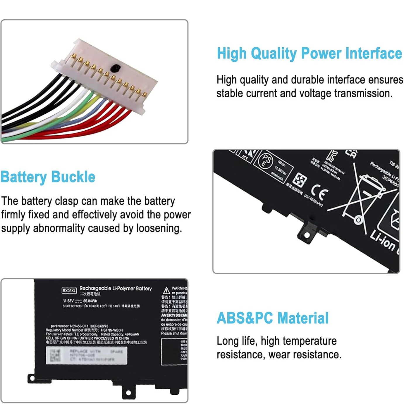 Batería Laptop HP RX03XL Seminueva 56Wh – Compatible con ProBook / EliteBook - Image 3