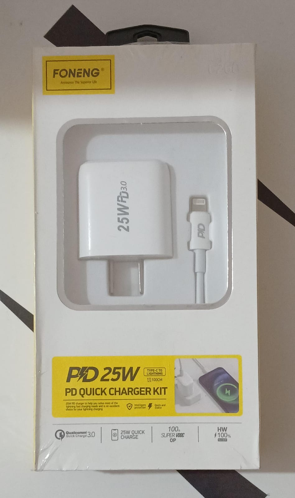 Cargador Rápido Foneng C260 25W PD USB-C (Compatible con Samsung, Xiaomi y más)