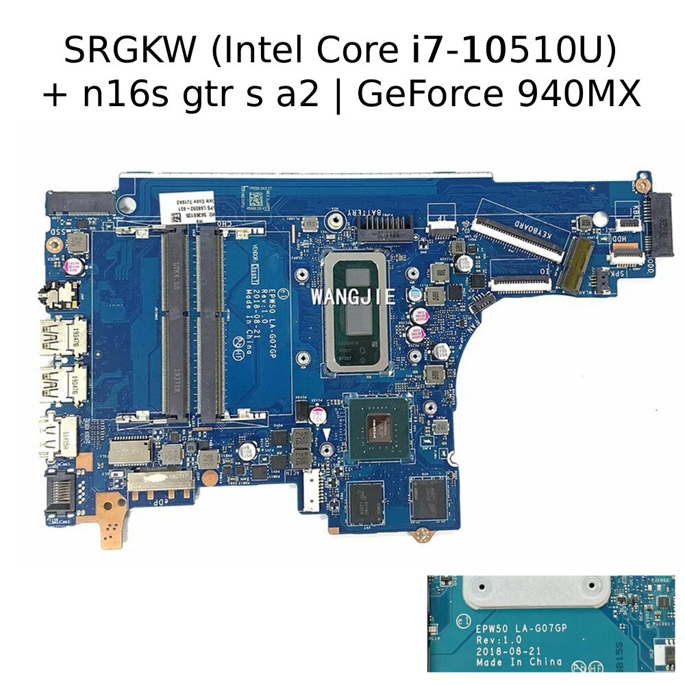 Placa Base HP LA-G07GP Core i7-10510U 940MX (Para HP 15-DA / 250 G7)
