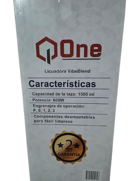 Licuadora Q-One VibeBlend 600W Vaso de Vidrio 1.5L 4 Velocidades - Image 4