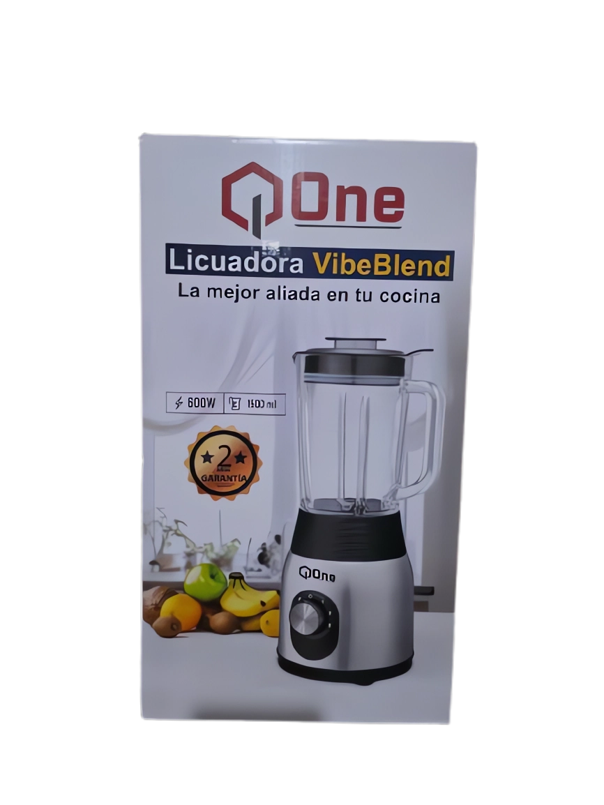 Licuadora Q-One VibeBlend 600W Vaso de Vidrio 1.5L 4 Velocidades - Image 3