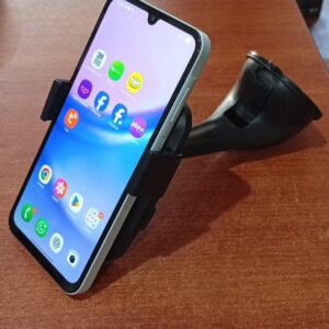 Soporte de Celular para Parabrisas Universal con Ventosa y Brazo Fijo – Negro