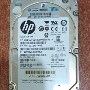 Disco duro HP 900 GB SAS 10K 2.5″ (P/N 727290‑002 / SLTN0900S5XNN010) – Seminuevo