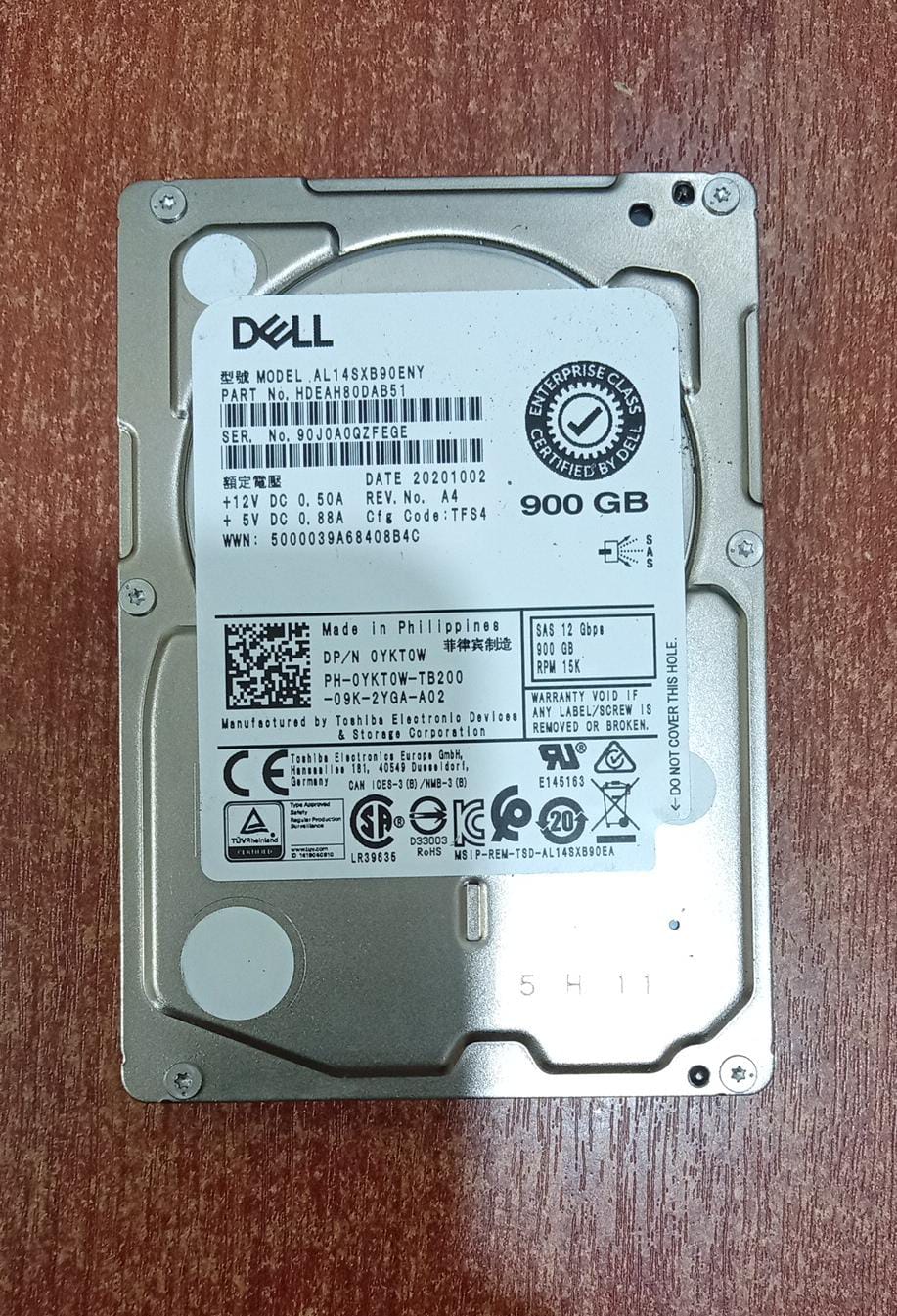 Disco duro Dell AL14SXB90ENY 900GB 15K SAS 2.5″ (nuevo)