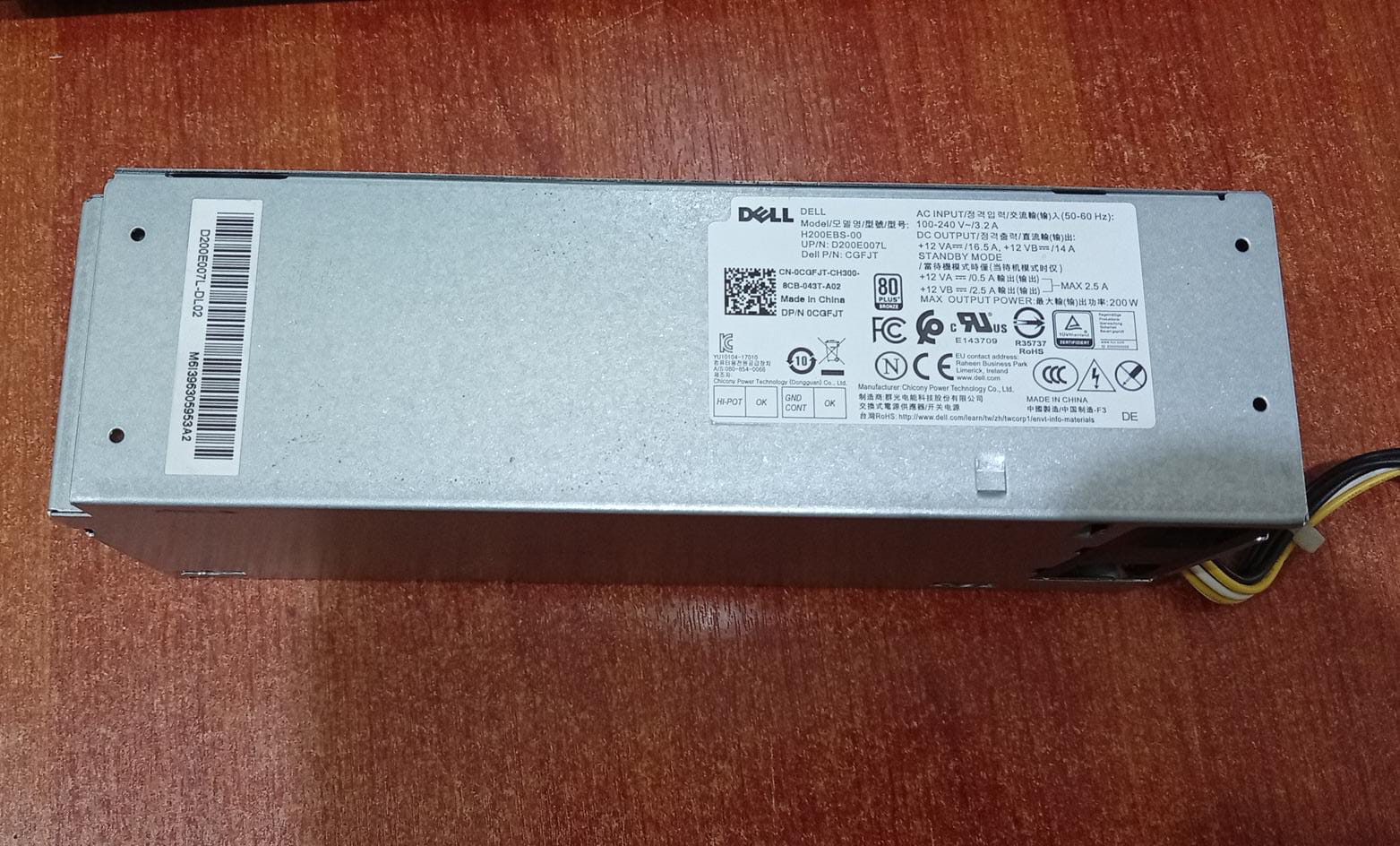 Fuente de Poder Dell H200EBS‑00 200W SFF Seminueva – Compatible con OptiPlex 3060 5060 3070