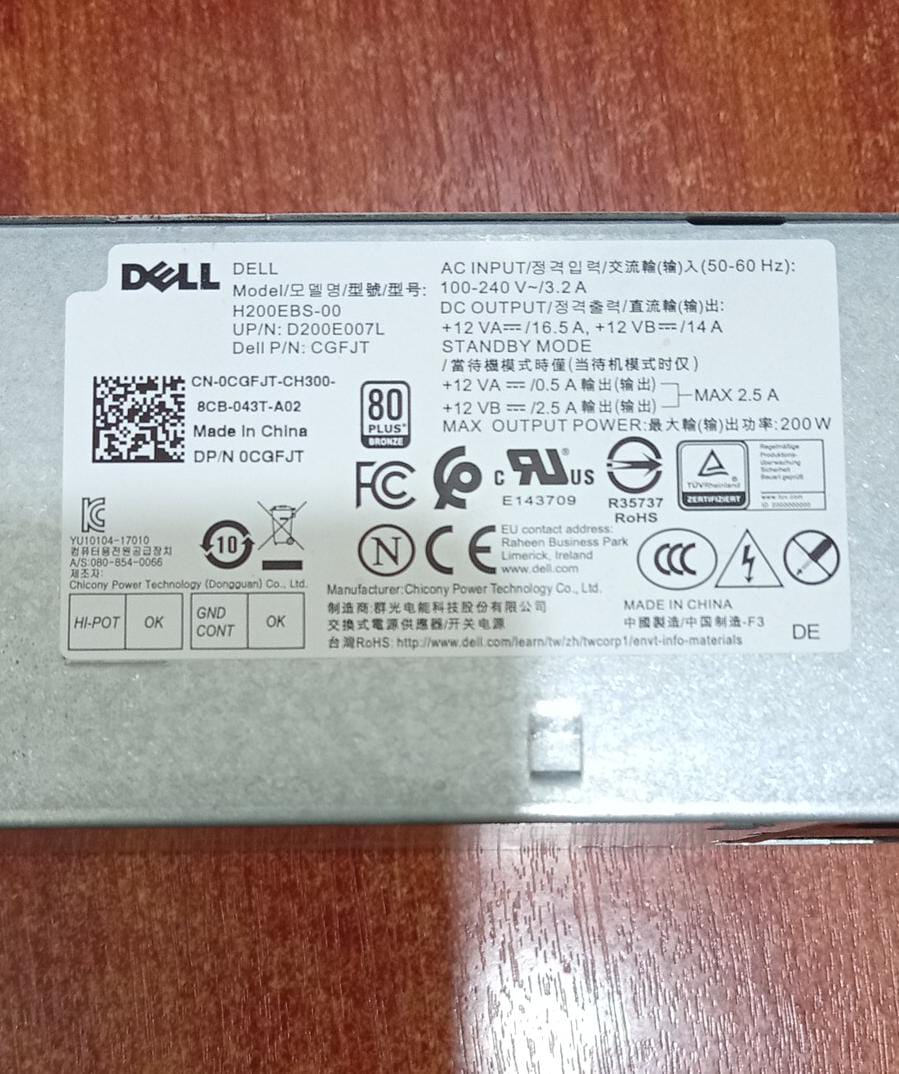 Fuente de Poder Dell H200EBS‑00 200W SFF Seminueva – Compatible con OptiPlex 3060 5060 3070 - Image 2