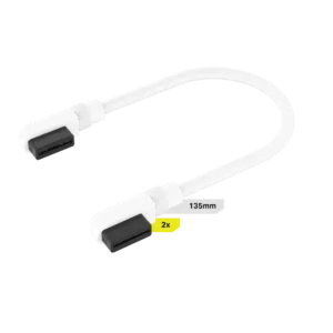 Cable iCUE LINK (Corsair) 2×135 mm Slim 90° Blanco