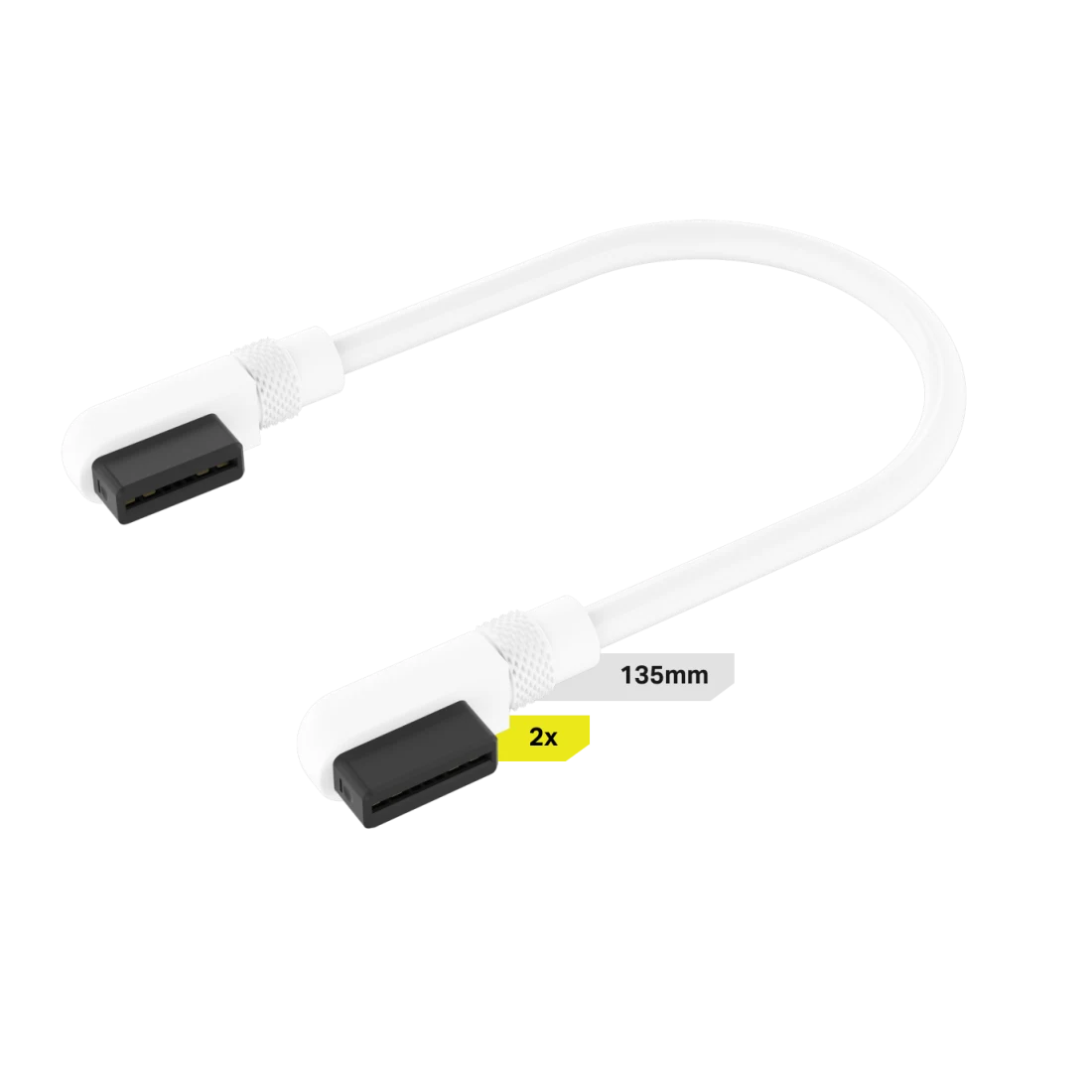 Cable iCUE LINK (Corsair) 2×135 mm Slim 90° Blanco