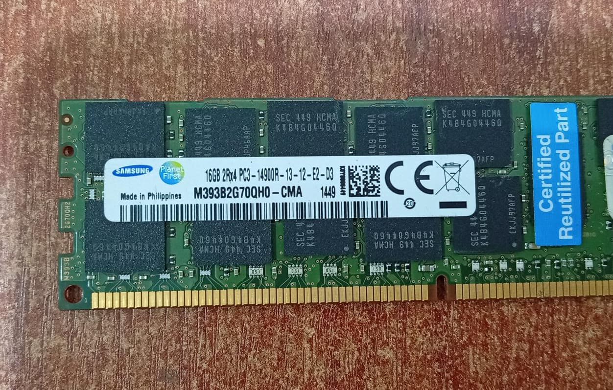 Módulo RAM Samsung M393B2G70QH0‑CMA 16 GB DDR3‑1866 PC3‑14900R ECC Registered (2Rx4) — Seminuevo - Image 2