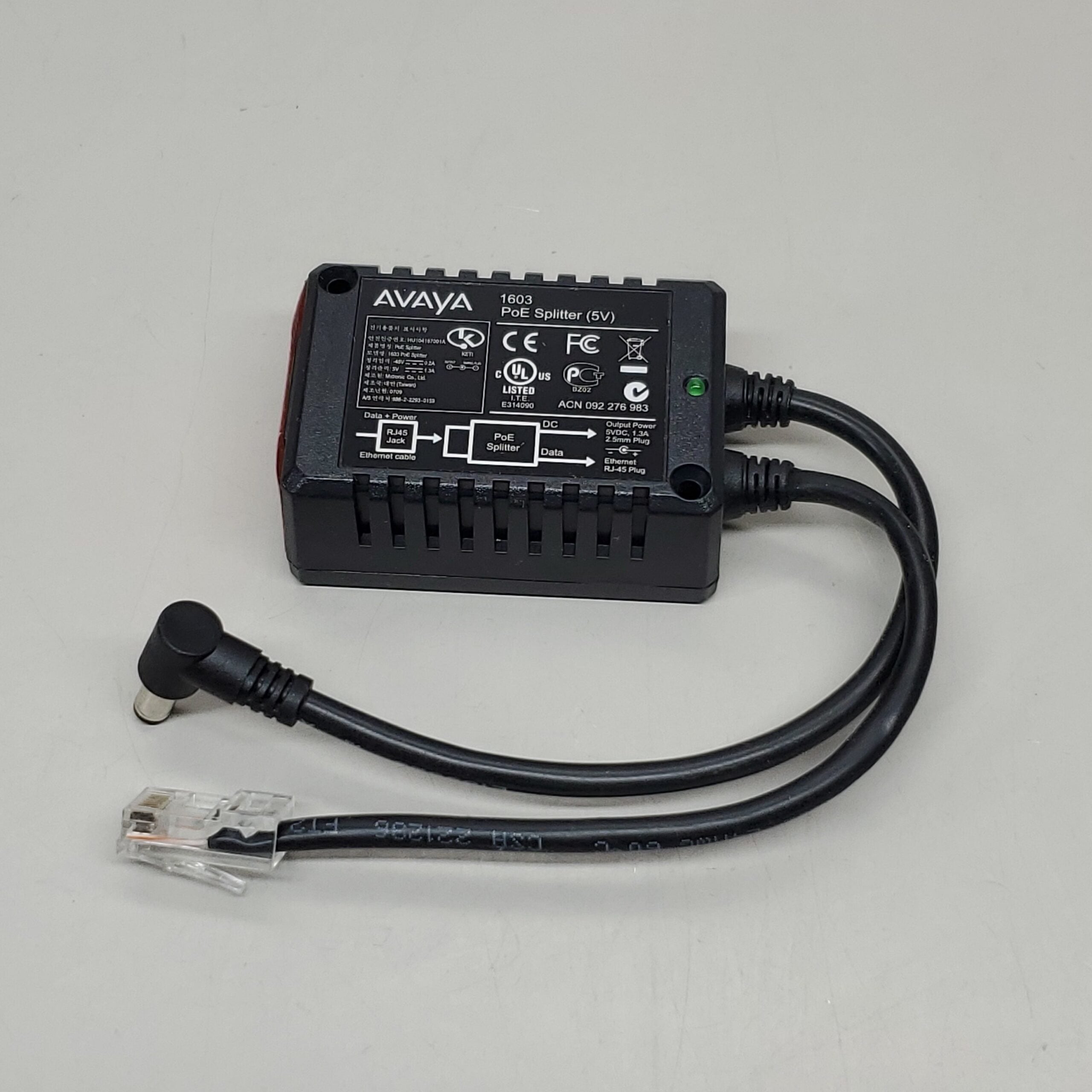 Avaya 1603 PoE Splitter 5V – Adaptador PoE para Teléfono IP 1603 – Nuevo - Image 2