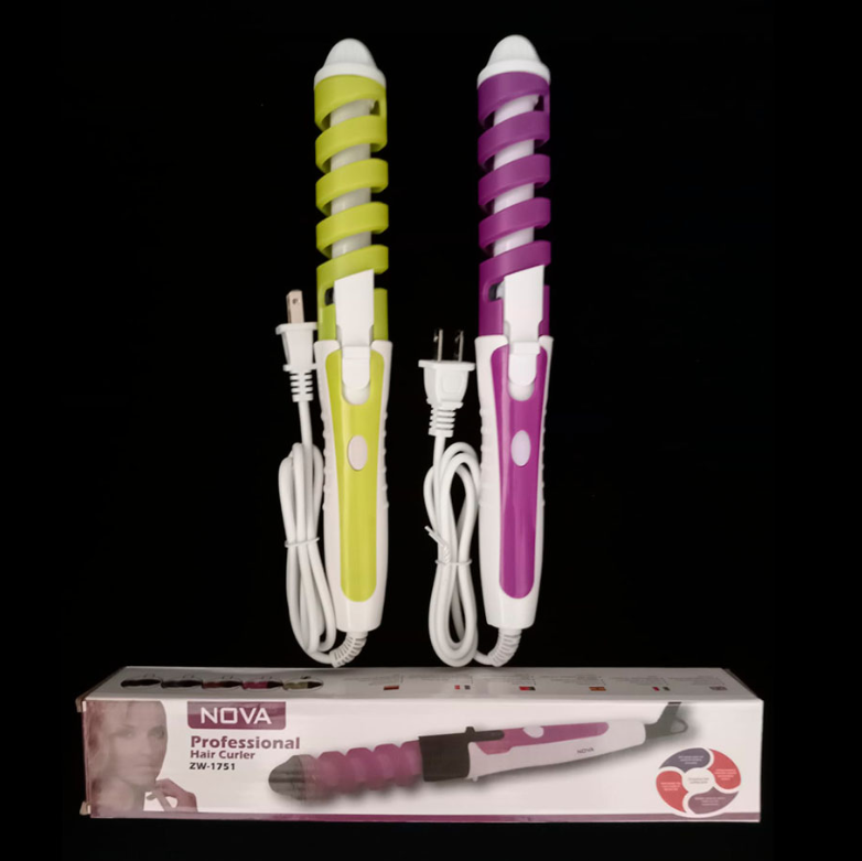 2 Rizadores de Cabello Nova Profesional ZW‑1751 – Nuevo / 110‑240V / Cerámica Protectora