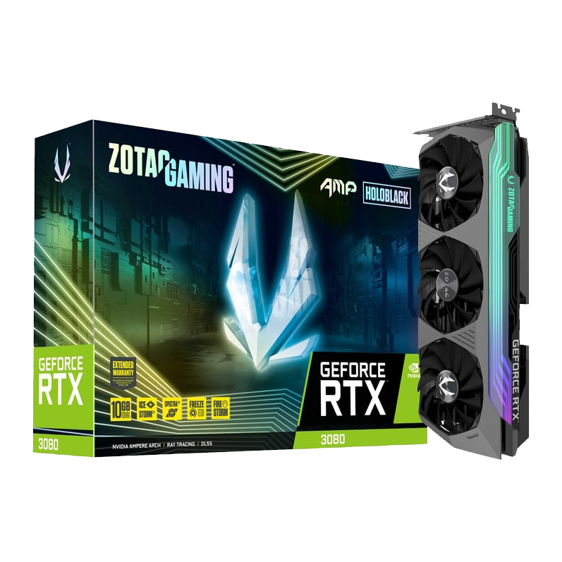 ZOTAC Gaming GeForce RTX 3080 AMP HoloBlack 10GB GDDR6X – Nueva Open Box