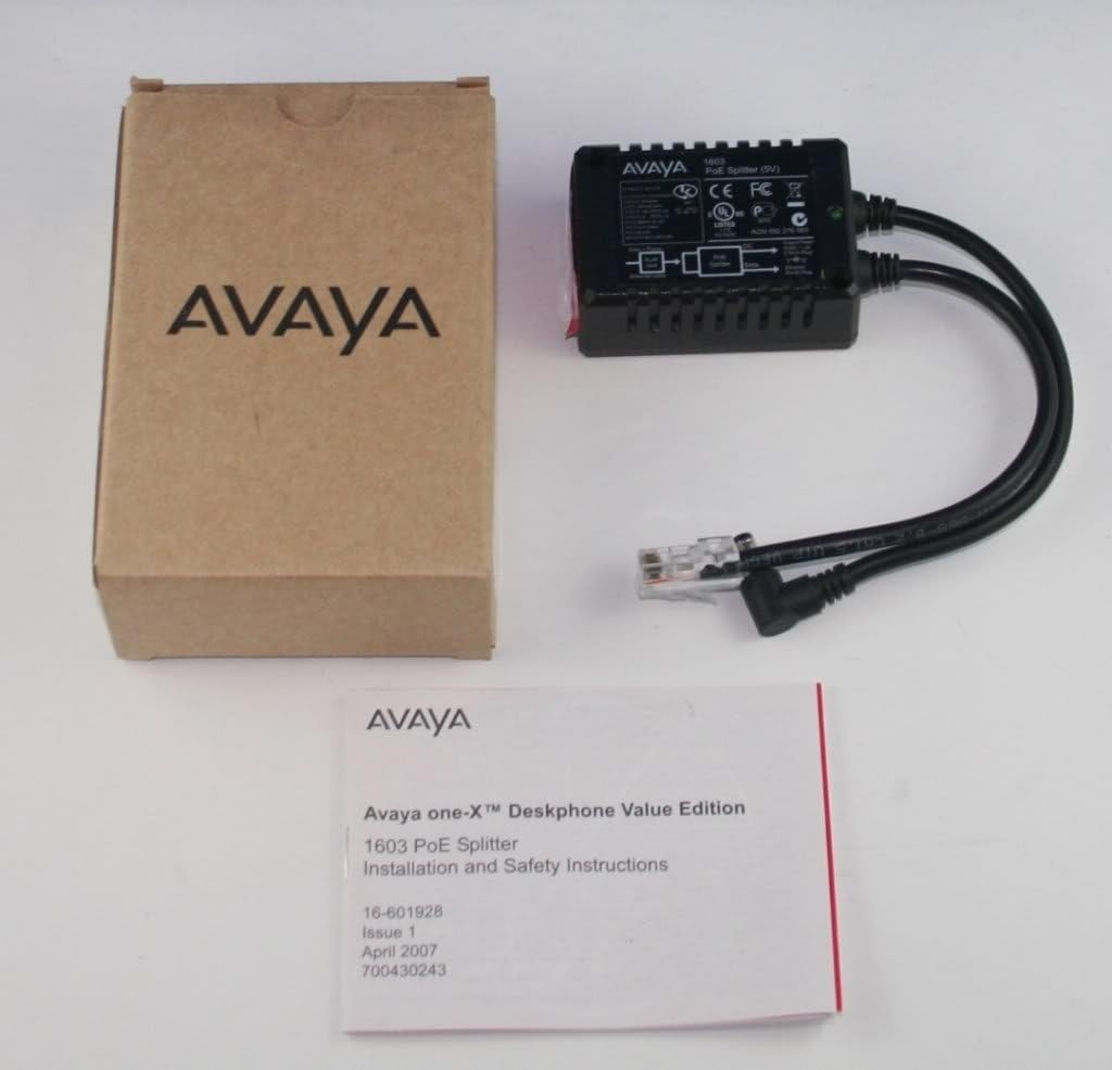 Avaya 1603 PoE Splitter 5V – Adaptador PoE para Teléfono IP 1603 – Nuevo