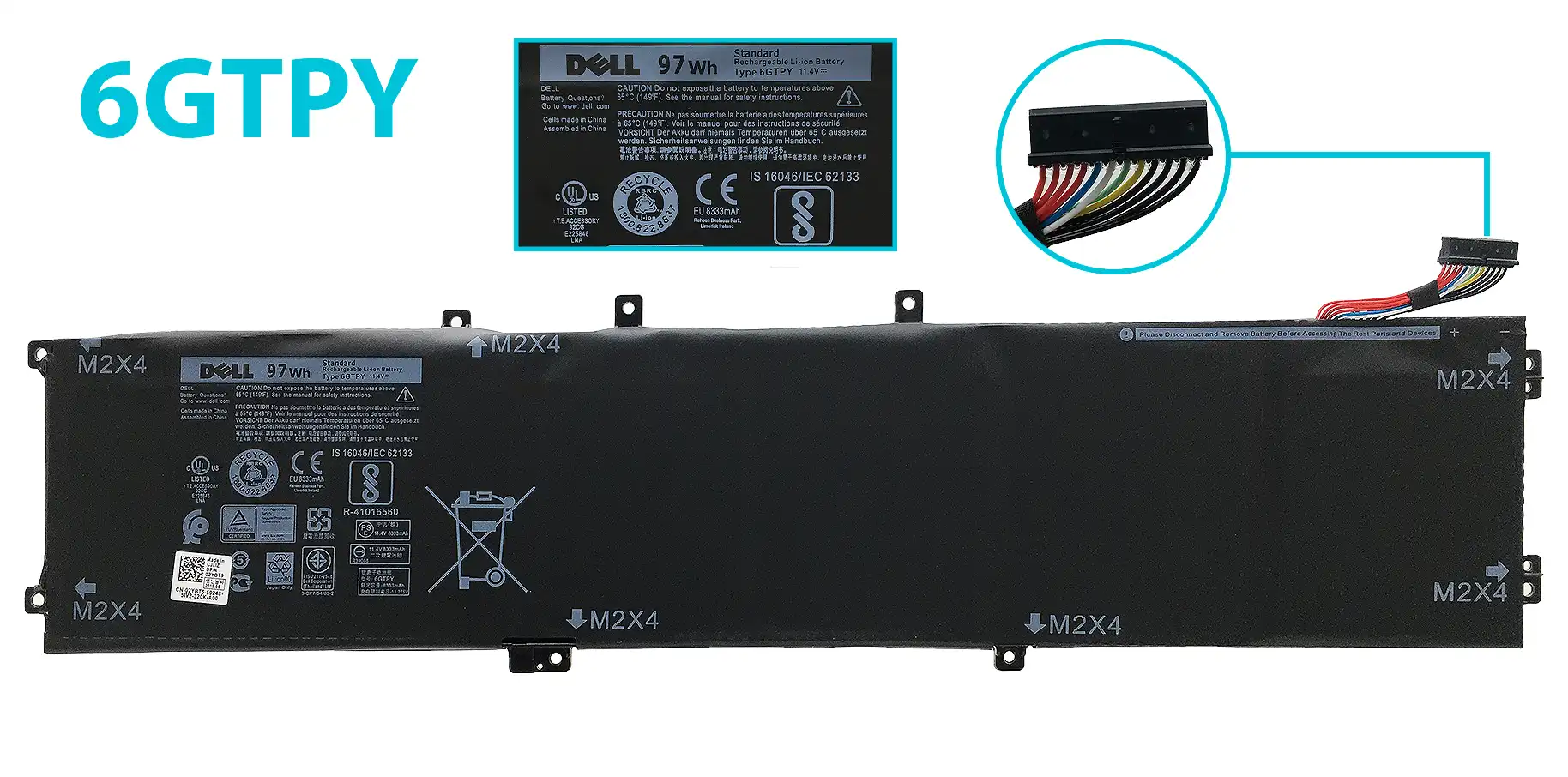 Batería Dell 6GTPY 97Wh para Precision 5510 5520 5530 y XPS 15 9550 9560 9570 - Image 2
