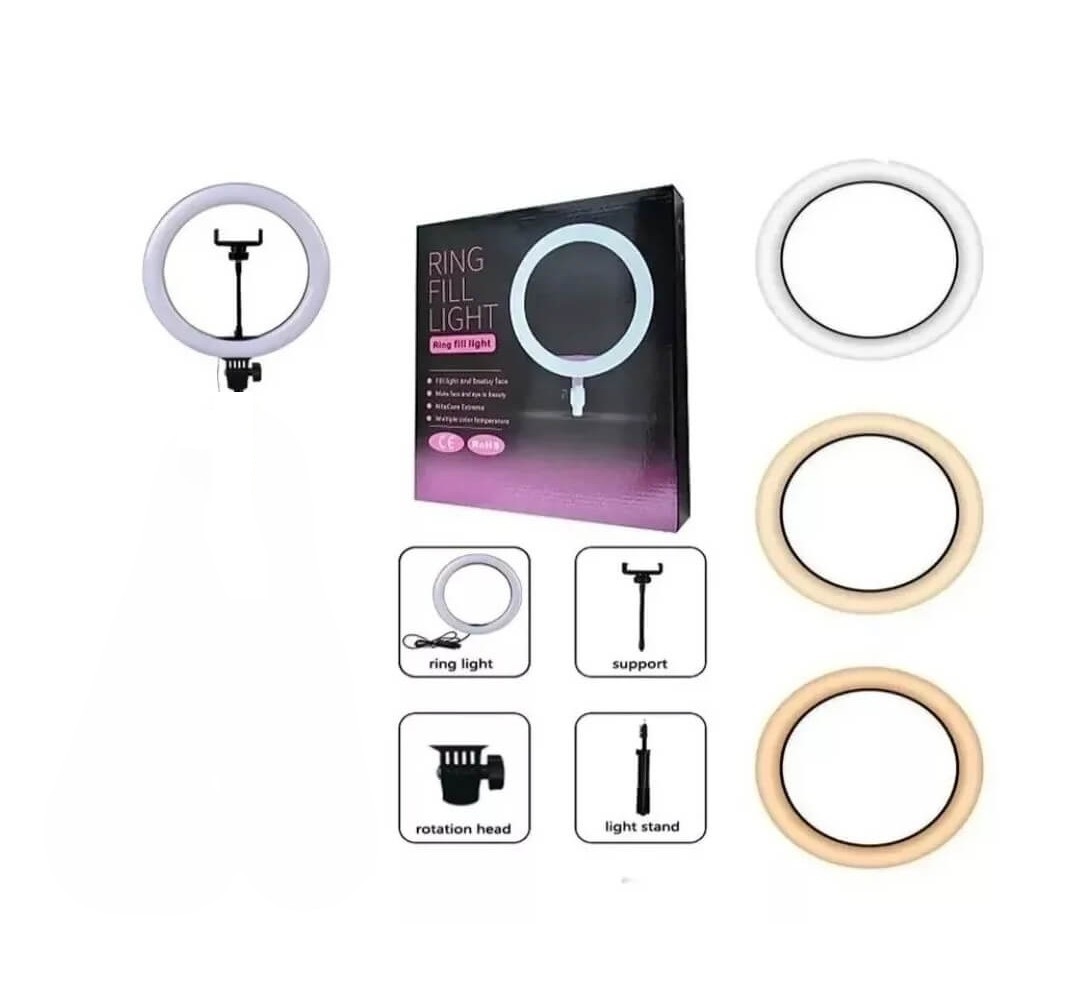 2 Aros de Luz LED QX‑260 26 cm con Soporte para Celular – Nuevo