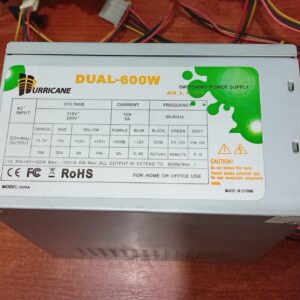 Fuente de Poder ATX HURRICANE DUAL-600W Modelo 300XA ATX 2.03 (P4)