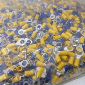 Terminal Industrial 5.8kg Terminales de Ojo Aislados (Amarillo/Azul) Funda de terminales de Cable