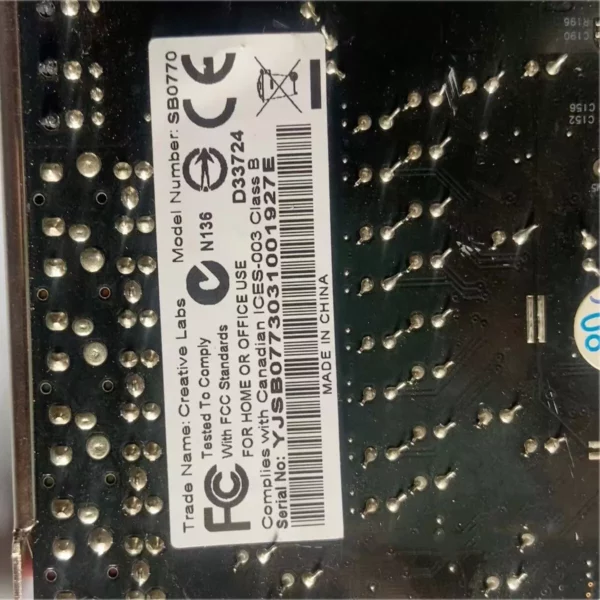 Tarjeta de sonido Creative Sound Blaster X Fi SB0770 | Dell OEM - Image 3