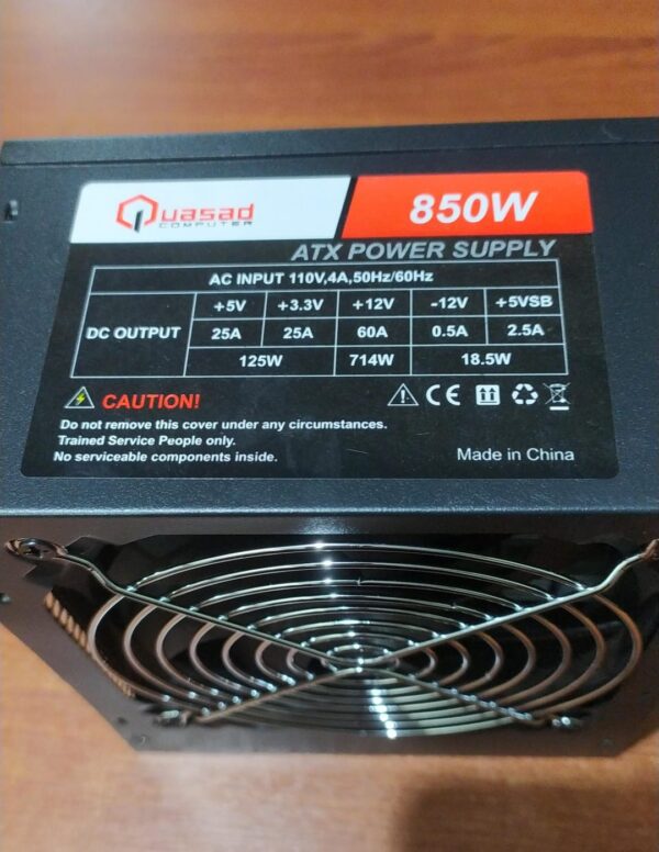 FUENTE DE PODER | ATX POWER SUPPLY | QUASAD | 850W | 24PIN 2SATA P4 | 110V 4A - Image 2
